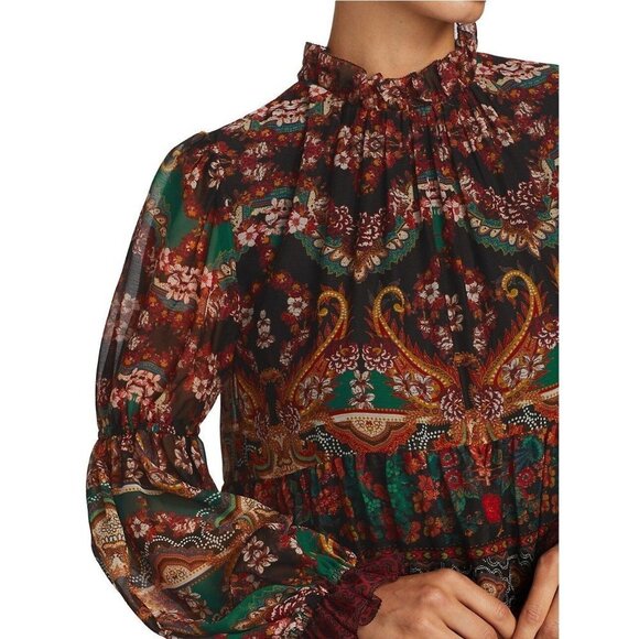 Alice & Olivia Marella Mockneck Paisley Shift Dress - Picture 5 of 9